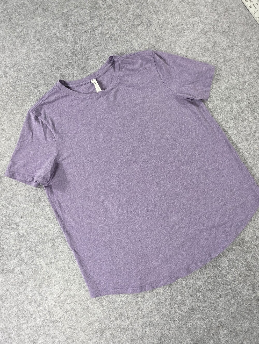 lululemon Heather Lilac Short Sleeve Crew Tee Pima Cotton Sz 14 Shirt Top